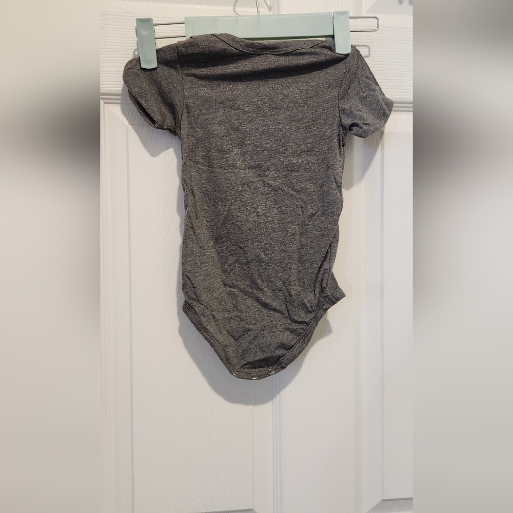 Gray Baby Bodysuit with Blue Text - Picture 3 of 3